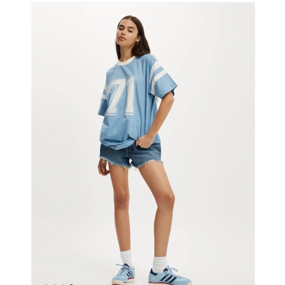 Cotton On Blue Oversized Graphic Print T-Shirt New!